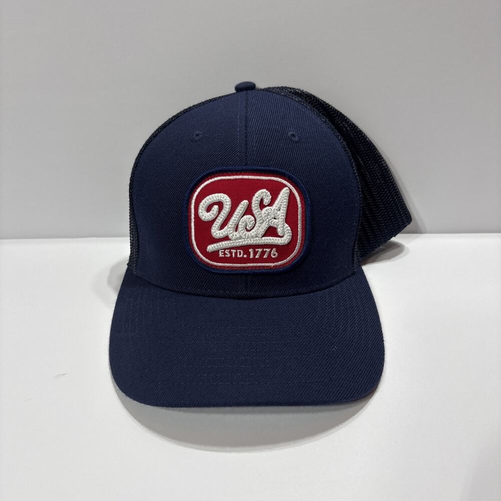 Authentic LOCAL CROWNS AMERICANA USA Blue Snapback Trucker Hat Unisex OSFA